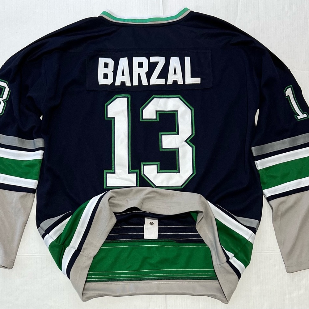 Vintage Seattle Thunderbirds Hockey Strap Jersey Blue Mathew Barzal Xl